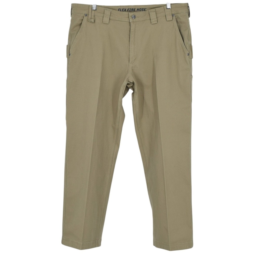 Duluth Trading Co Mens 40x32 Flex Fire Hose Carpenter Work Pants Khaki 18101